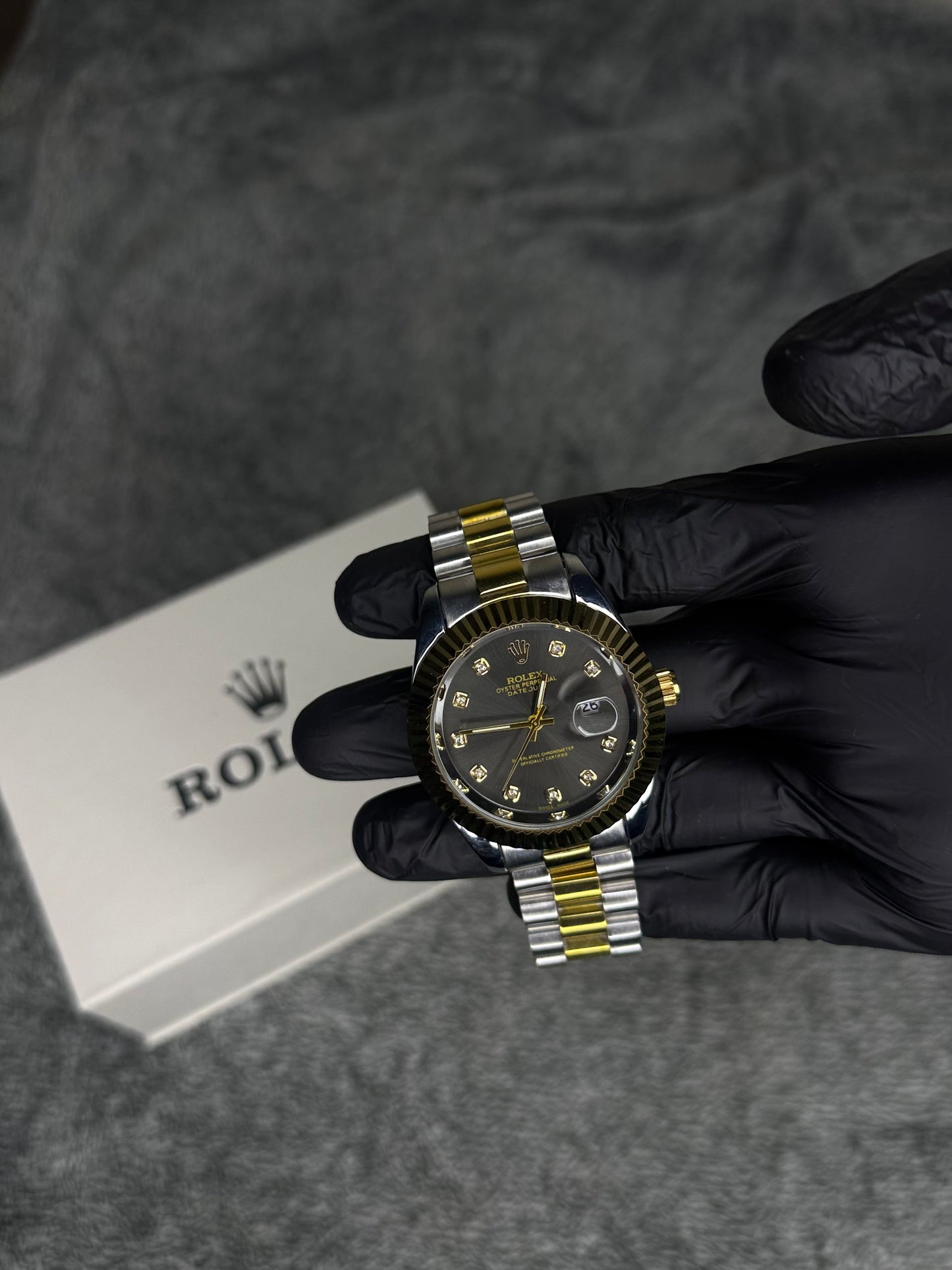 ROLEX OYSTER ELITE PREMIUM WATCH TWO TONE β HIGH CLASS LUXURY BLACK DIAL WITH DATE β