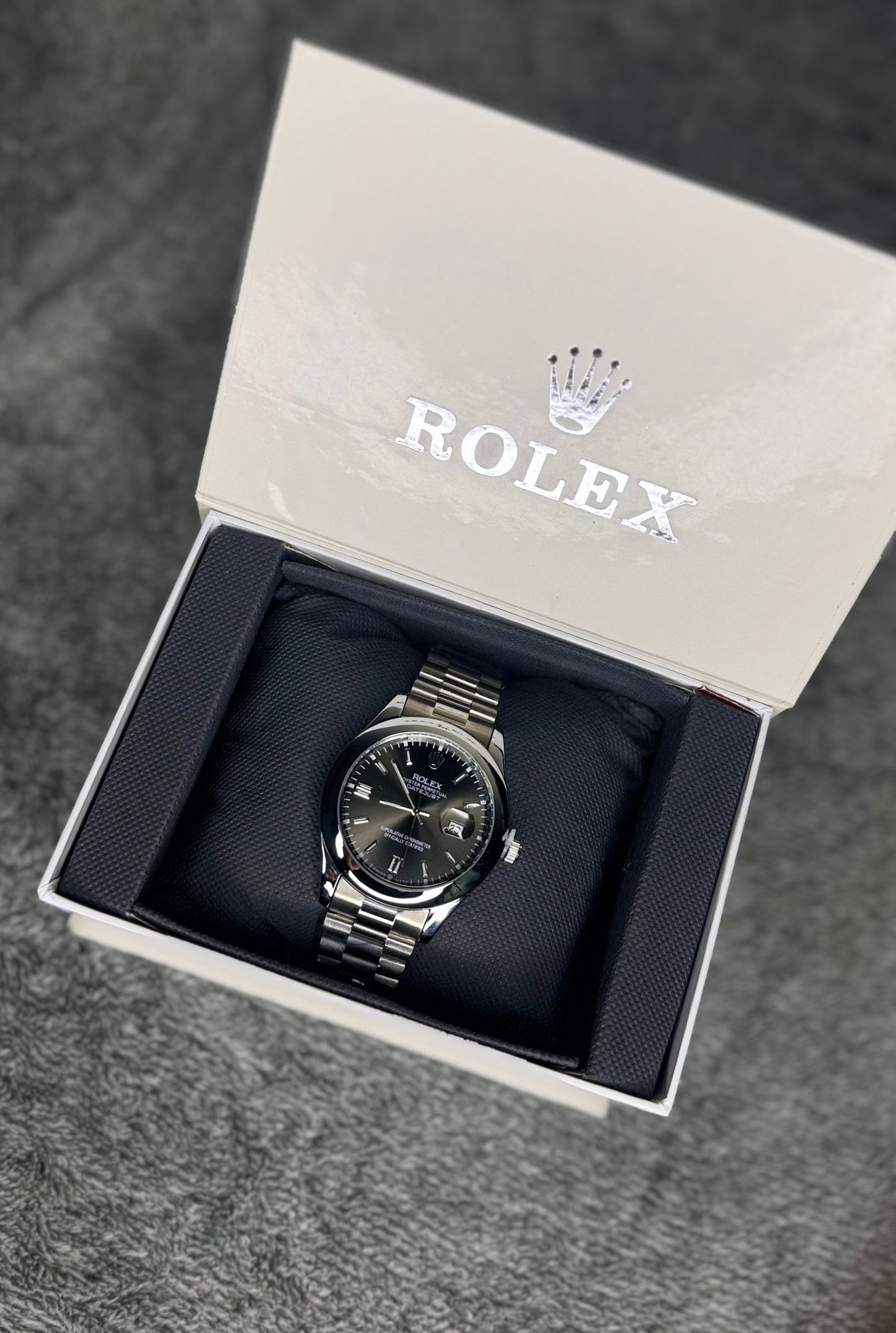 ROLEX ELITE PREMIUM ADDITION WATCH – HIGH CLASS LUXURY BLACK DIAL WITH DATE –