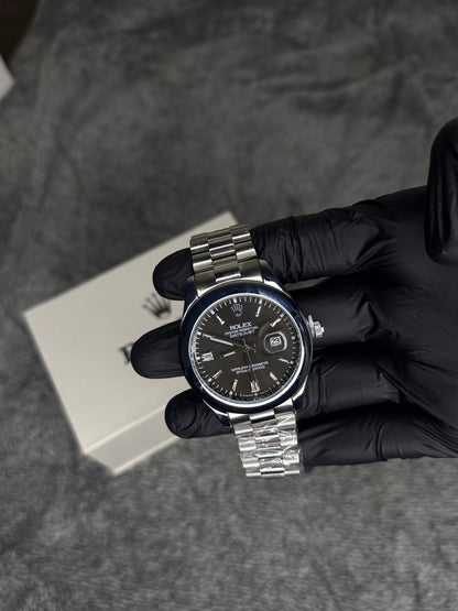 ROLEX ELITE PREMIUM ADDITION WATCH – HIGH CLASS LUXURY BLACK DIAL WITH DATE –