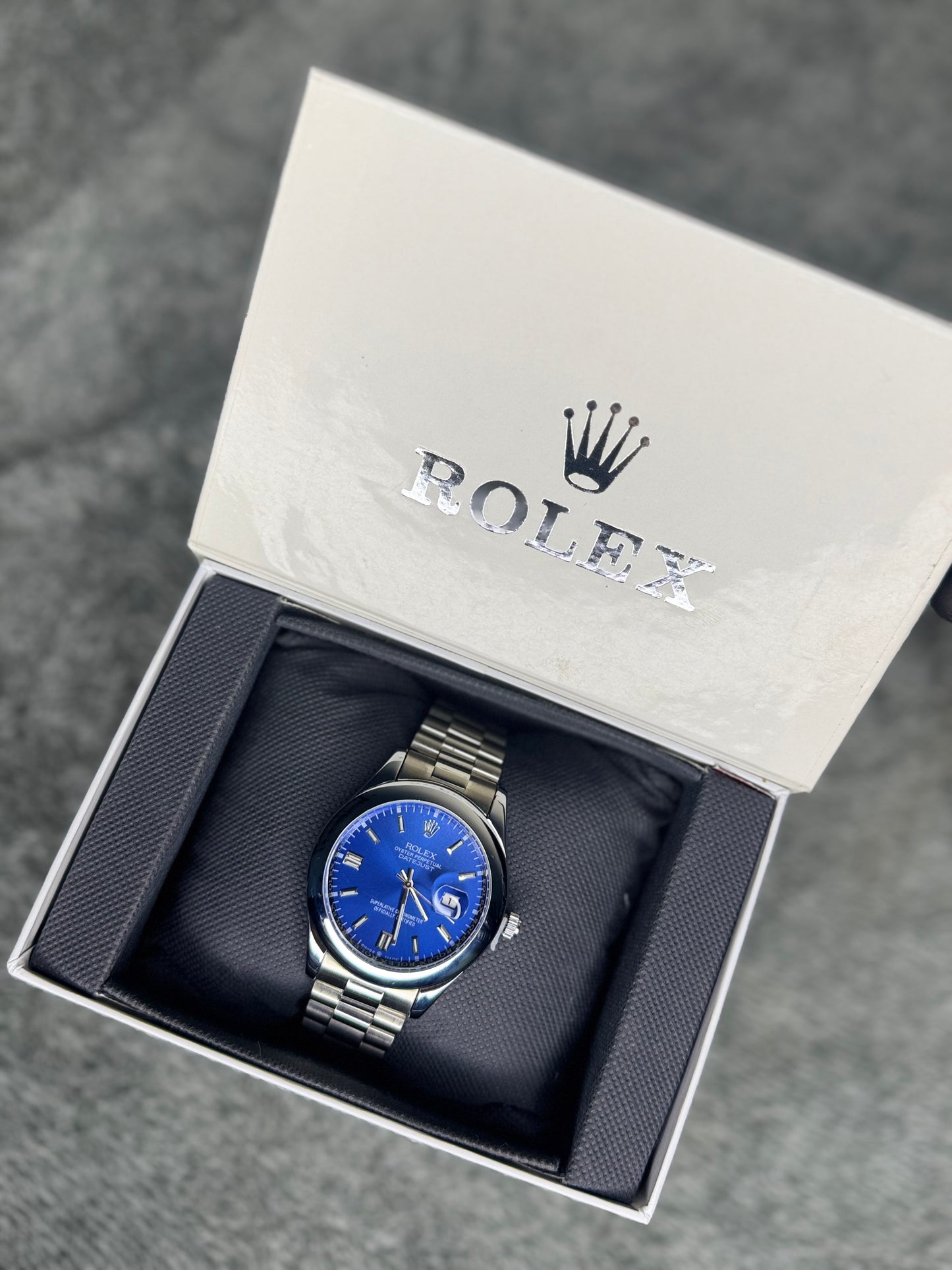 ROLEX ELITE PREMIUM ADDITION WATCH – HIGH CLASS LUXURY ROYALE BLUE DIAL WITH DATE –