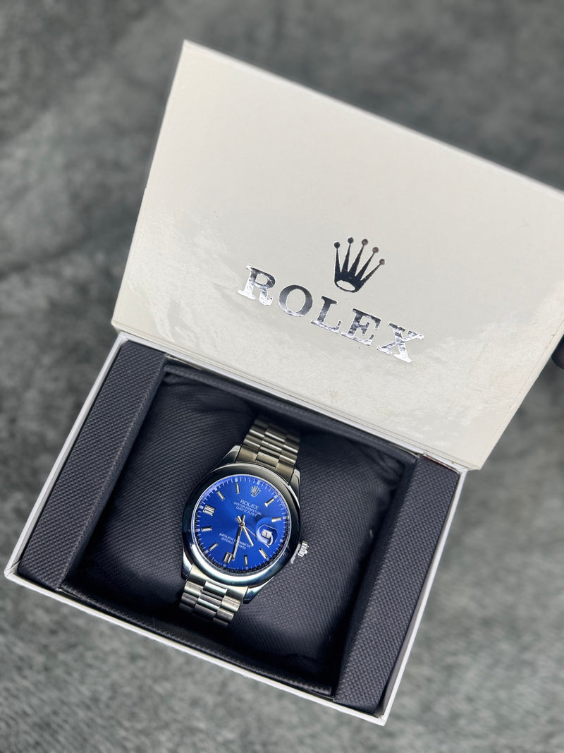 ROLEX ELITE PREMIUM ADDITION WATCH – HIGH CLASS LUXURY ROYALE BLUE DIAL WITH DATE –