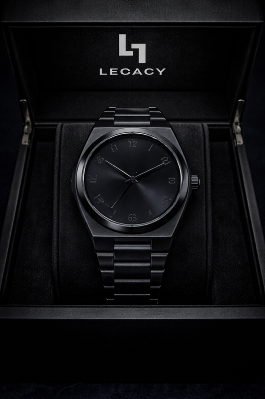 ELITE PREMIUM BLACK ARABIC AURA STAINLESS STEEL – HIGH CLASS LUXURY HEAVY WEIGHT –