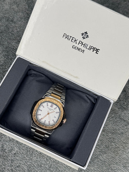 PATEK PHILLPE ELITE PREMIUM – HIGH CLASS LUXURY ROSE GOLD DIAL WITH DATE  –