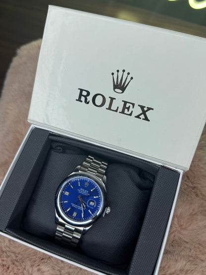 ROLEX ELITE PREMIUM ADDITION WATCH – HIGH CLASS LUXURY ROYALE BLUE DIAL WITH DATE –