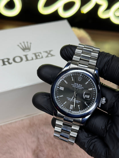 ROLEX ELITE PREMIUM ADDITION WATCH – HIGH CLASS LUXURY BLACK DIAL WITH DATE –