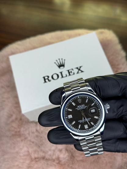 ROLEX ELITE PREMIUM ADDITION WATCH – HIGH CLASS LUXURY BLACK DIAL WITH DATE –