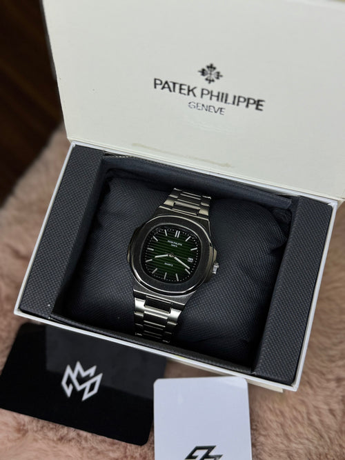 PATEK PHILLPE ELITE PREMIUM – HIGH CLASS LUXURY OLIVE GREEN DIAL WITH DATE  –