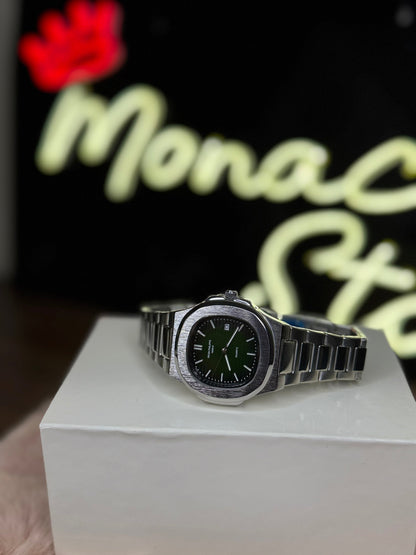 PATEK PHILLPE ELITE PREMIUM – HIGH CLASS LUXURY OLIVE GREEN DIAL WITH DATE  –