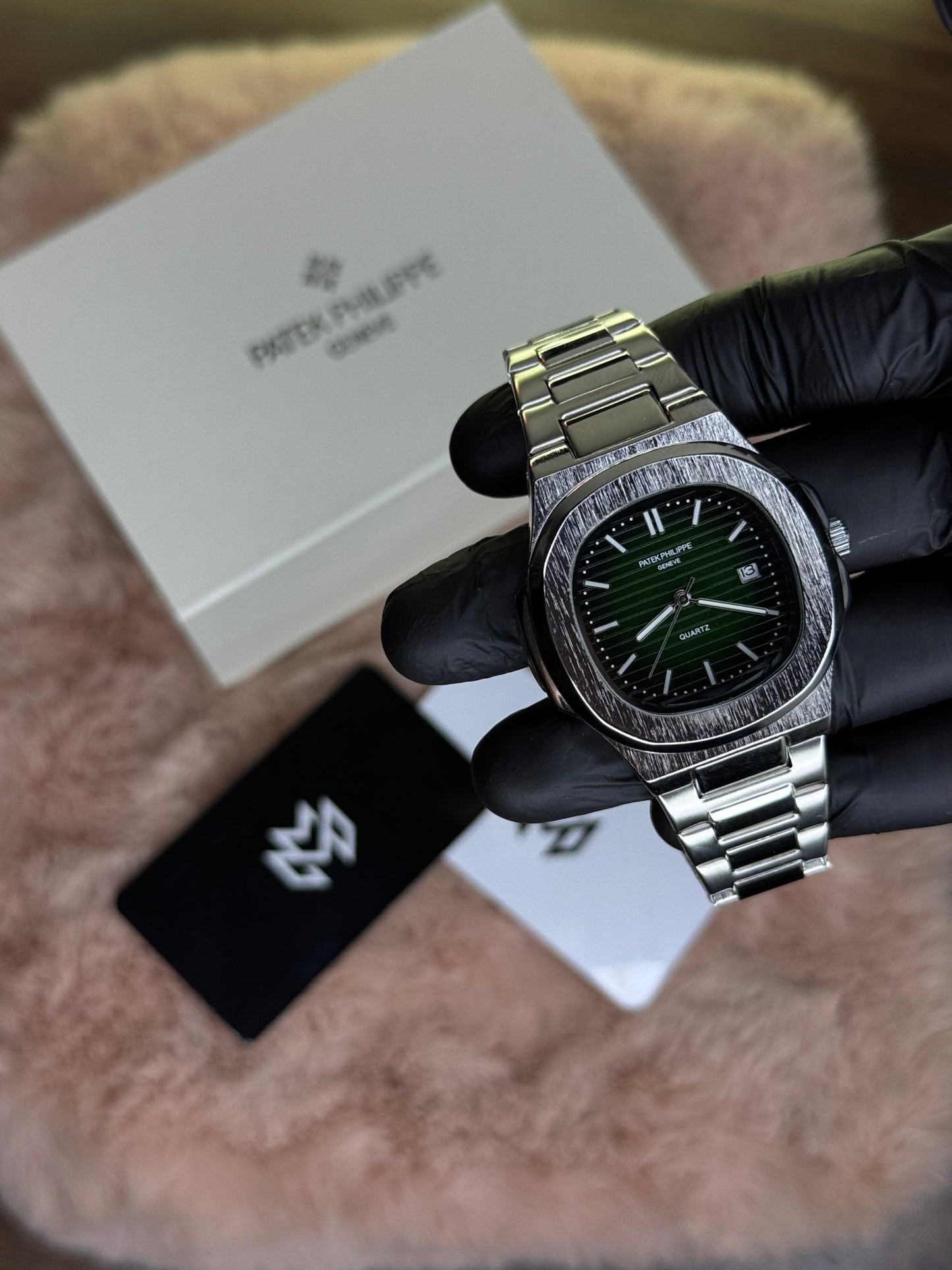 PATEK PHILLPE ELITE PREMIUM – HIGH CLASS LUXURY OLIVE GREEN DIAL WITH DATE  –