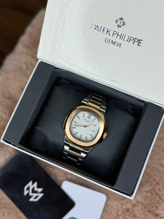 PATEK PHILLPE ELITE PREMIUM – HIGH CLASS LUXURY ROSE GOLD DIAL WITH DATE  –