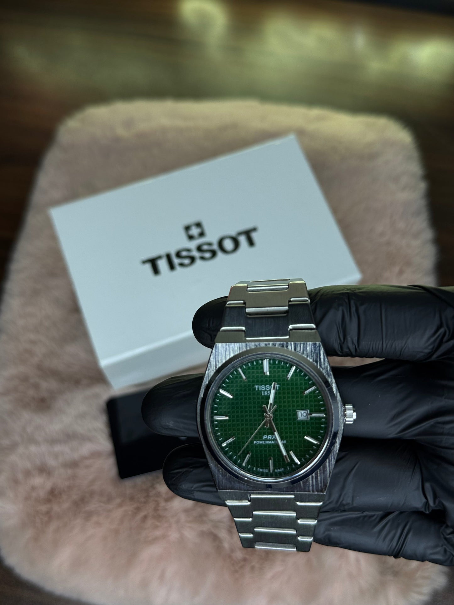 TISSOT ELITE PREMIUM WATCH – HIGH CLASS LUXURY OLIVE GREEN DIAL – TISSOT PRX 1853