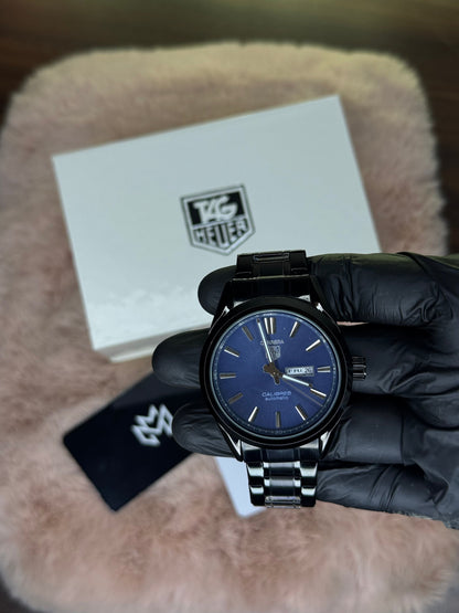 BLACK CHAIN ELITE TAG HEUER DAY‑DATE WATCH PREMIUM QUALITY CALIBRE 5 –