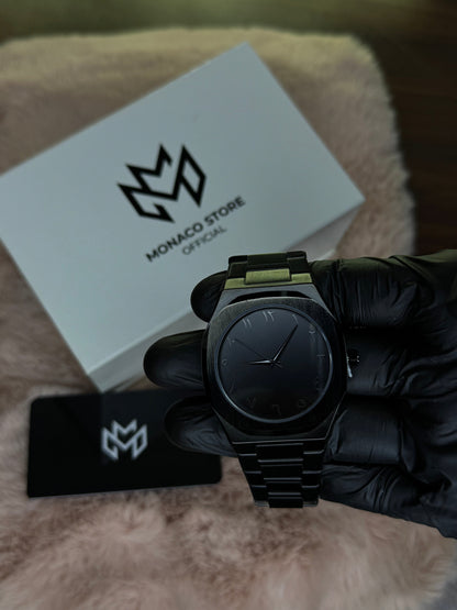 ELITE PREMIUM BLACK ARABIC AURA STAINLESS STEEL – HIGH CLASS LUXURY HEAVY WEIGHT –
