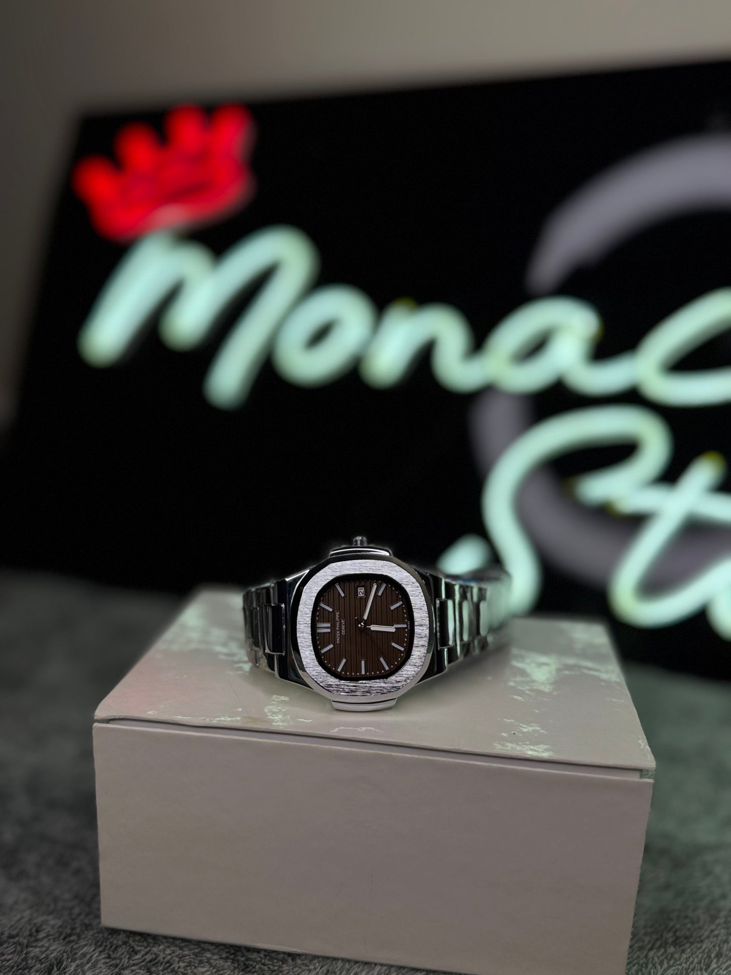 PATEK PHILLPE ELITE PREMIUM – HIGH CLASS LUXURY BROWN DIAL WITH DATE  –